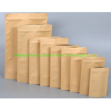 Kraft Paper Three Side Seal Coffee Aluminum Foil Stand up Zipper Bag